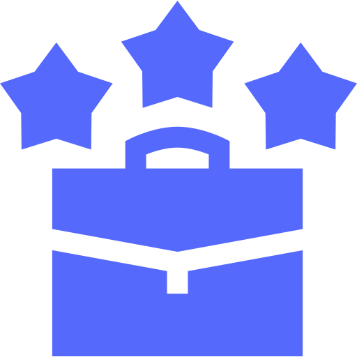 Icon that resembles a portfolio with stars