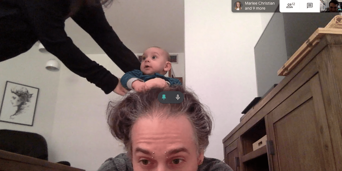 Tomas uses his baby as a weight